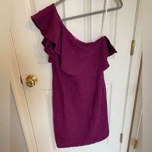 Lilly Pulitzer Bordeaux One-Shoulder Dress